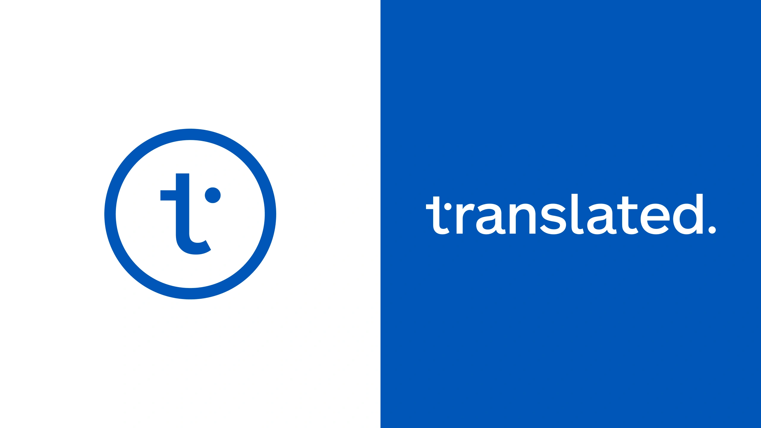 The circular t mark in blue on white, paired with the white wordmark on blue